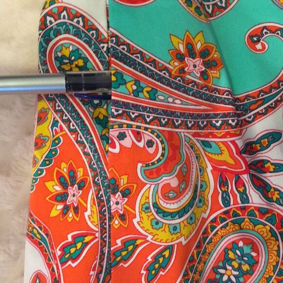 Anne Klein Paisley Shift Dress Front Pockets Sz 4 - Picture 4 of 5